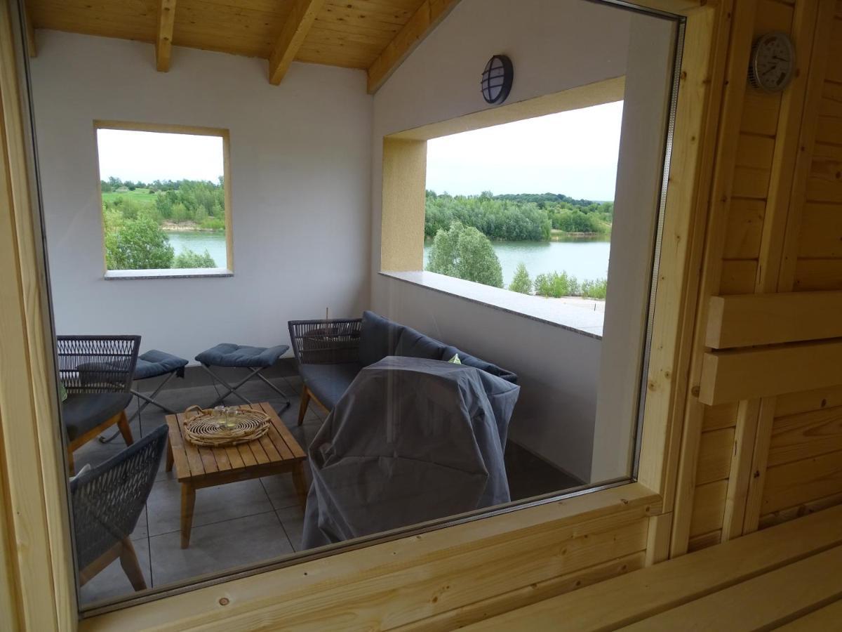 Ferienwohnung Feriendomizil am Störmthaler See, Lagovida, Leipziger Neuseenland, Großpösna, Sauna mit Seeblick Exterior foto