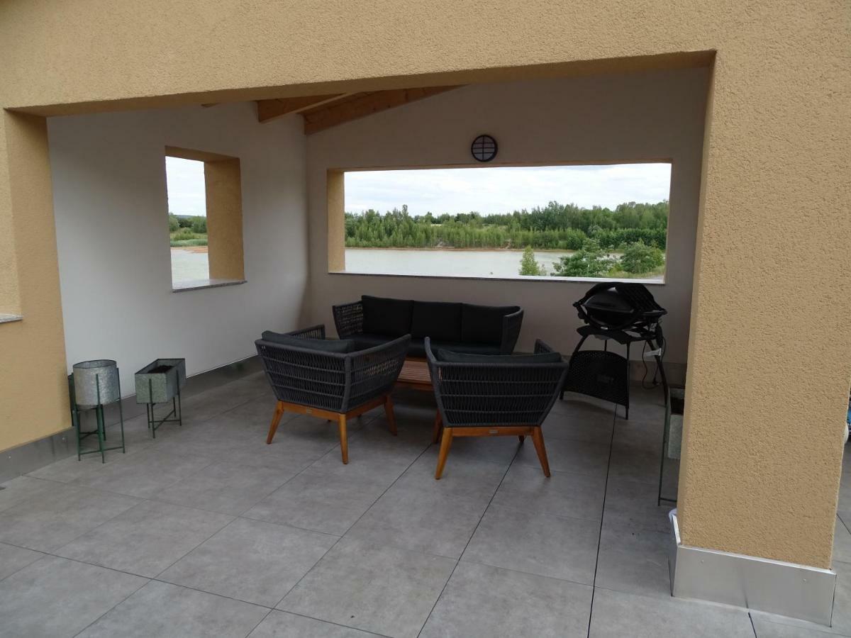 Ferienwohnung Feriendomizil am Störmthaler See, Lagovida, Leipziger Neuseenland, Großpösna, Sauna mit Seeblick Exterior foto